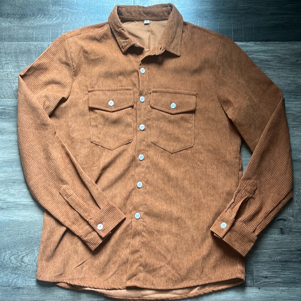 SHEIN Button Down Corduroy Shirt